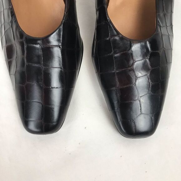 Oppus by Globo Croc Embossed Leather Block Heels Size 8.5 - Picture 3 of 8